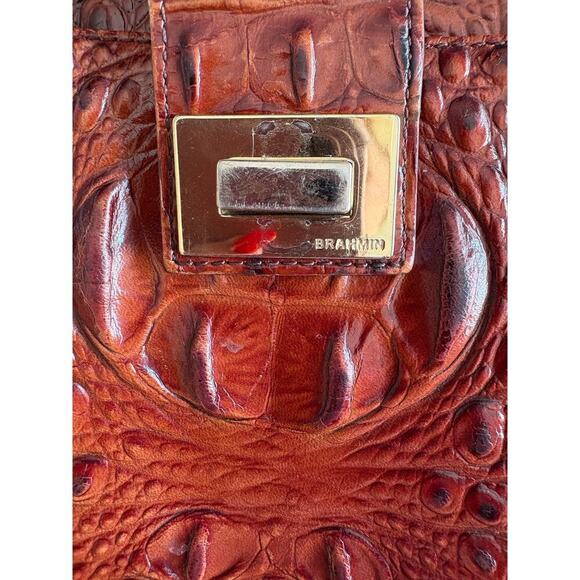 Brahmin Alena pecan brown embossed crossbody small bag purse - Picture 4 of 12